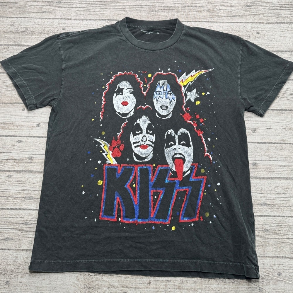 Abercrombie KISS Dynasty T-Shirt Mens XL Black Tour 1979 Concert Merch